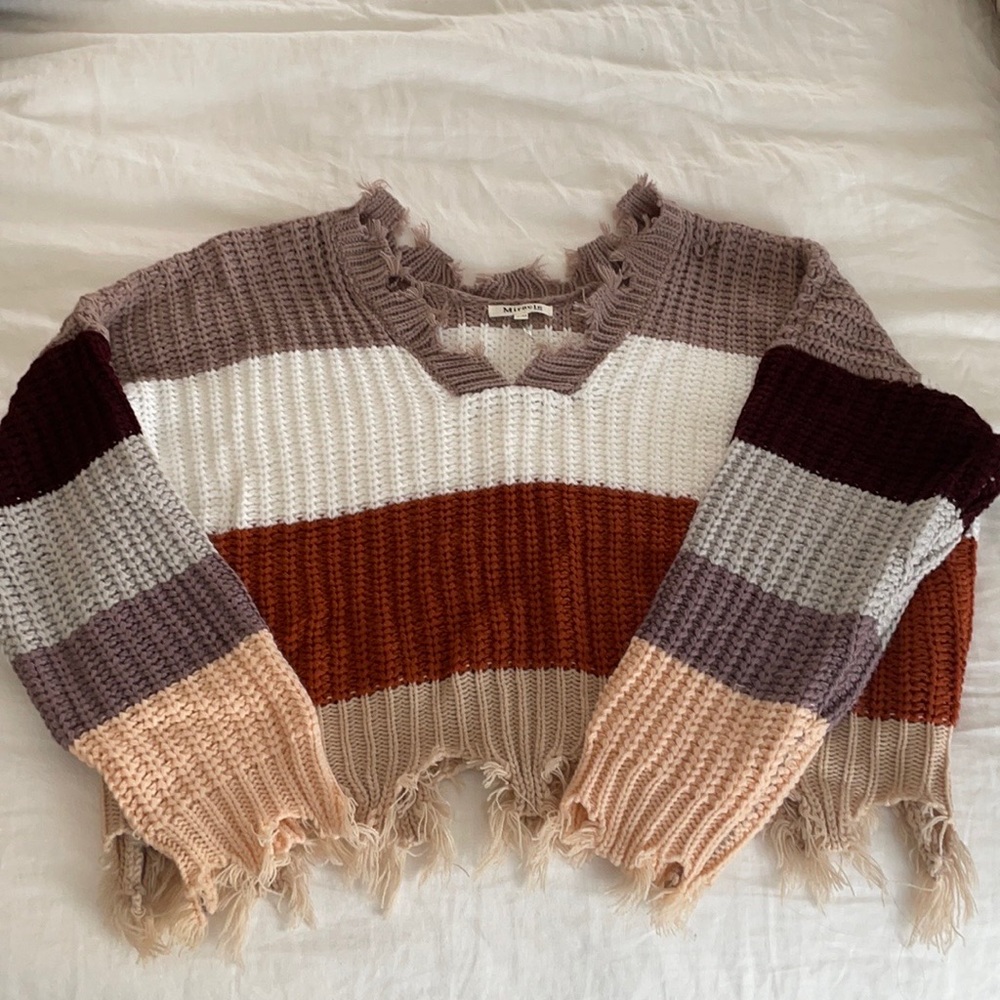 Fringe Colorblock Sweater